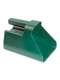 Cazo dosificador de pienso para aves de corral
