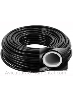 Manguera flexible PVC negra de doble pared para sistemas de bebederos en red.